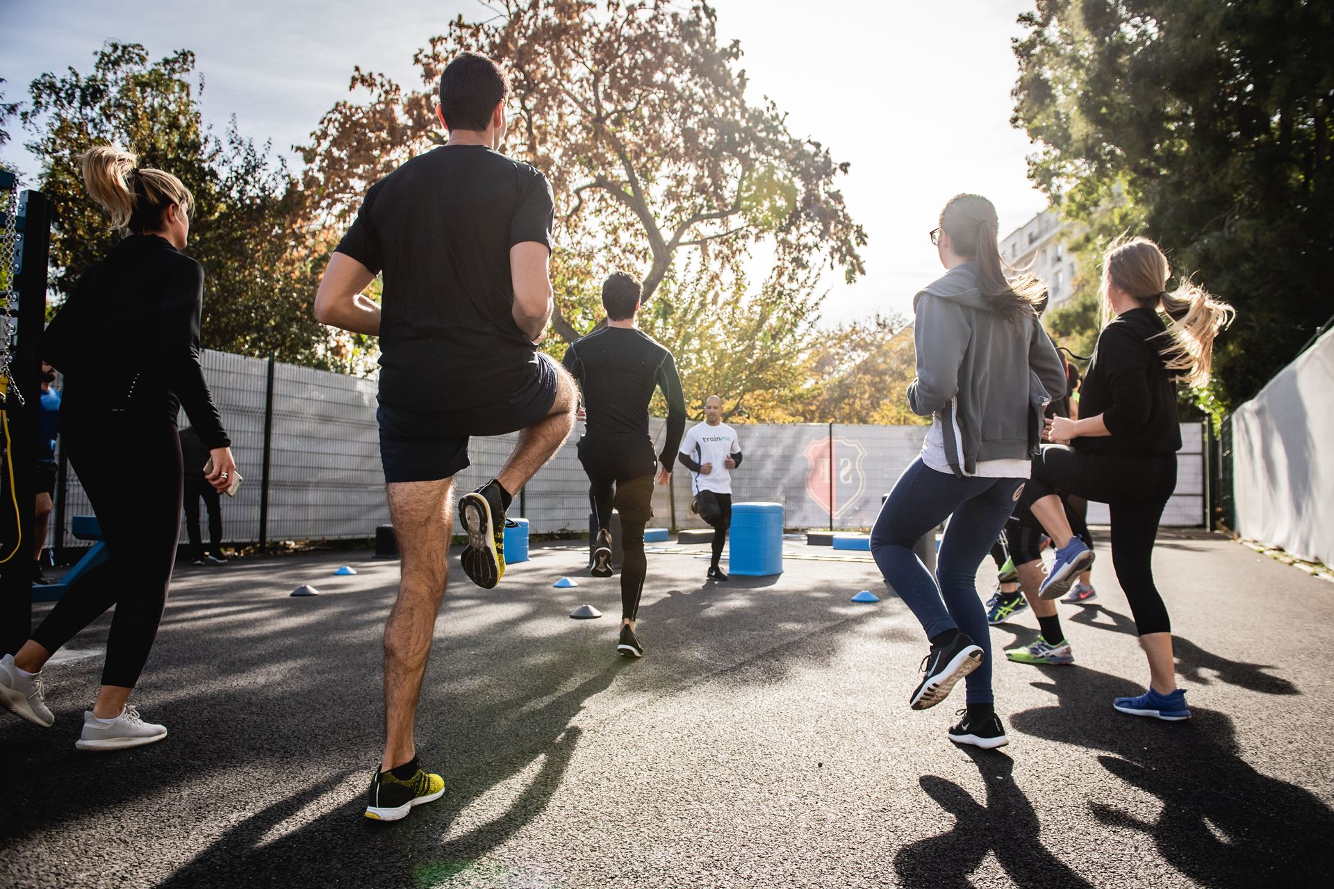 Adults engaging in activity